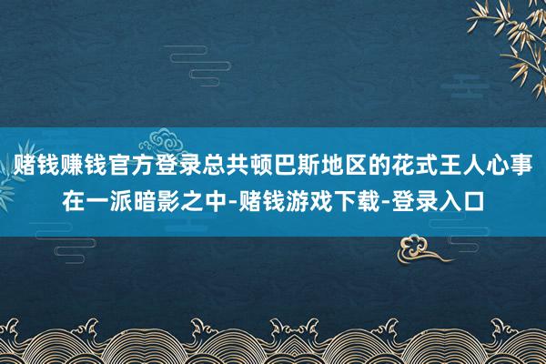 赌钱赚钱官方登录总共顿巴斯地区的花式王人心事在一派暗影之中-赌钱游戏下载-登录入口